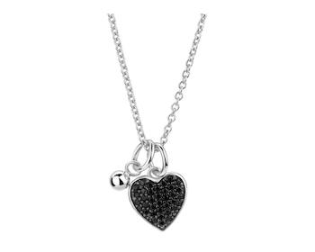 Stříbrný náhrdelník se zirkony - srdce, kulička></noscript>
                    </a>
                </div>
                <div class=