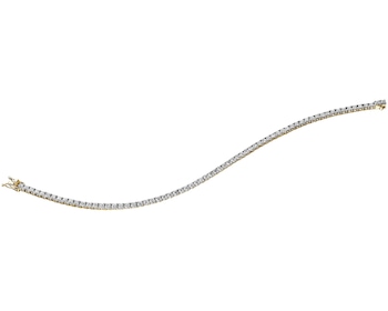 Bransoletka z żółtego złota z brylantami - 18 cm - 3,55 ct - próba 585