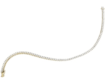 14 K Yellow Gold Tennis Bracelet with Diamonds - 2,10 ct - fineness 14 K