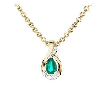 14 K Rhodium-Plated Yellow Gold Pendant  - fineness 14 K