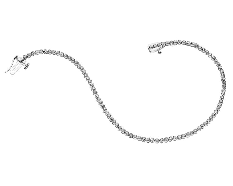 Náramek z bílého zlata s diamanty - 18 cm - 0,50 ct - ryzost 585