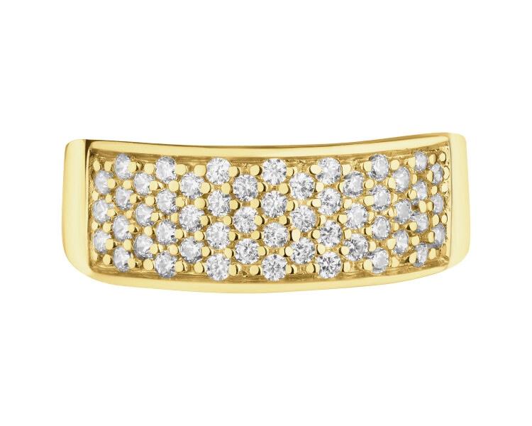 Złoty pierścionek z cyrkoniami