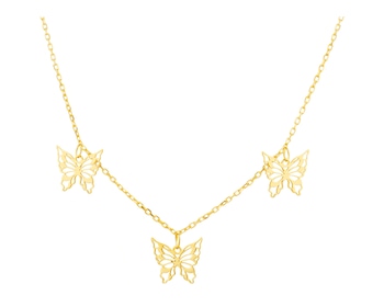 Gold plated silver necklace - butterflies