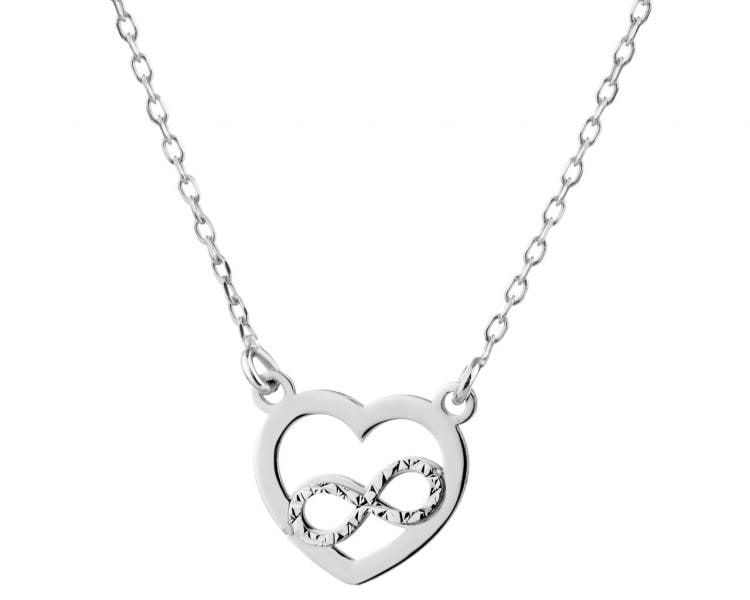Stříbrný náhrdelník - srdce, nekonečno