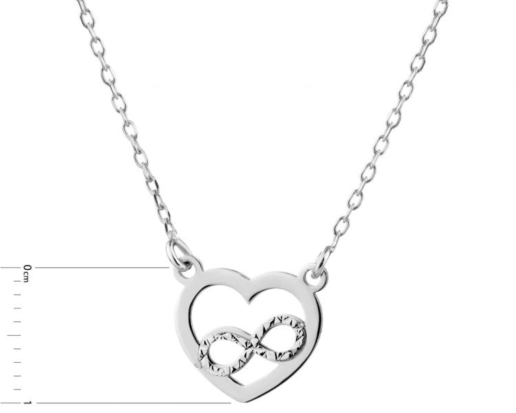 Stříbrný náhrdelník - srdce, nekonečno