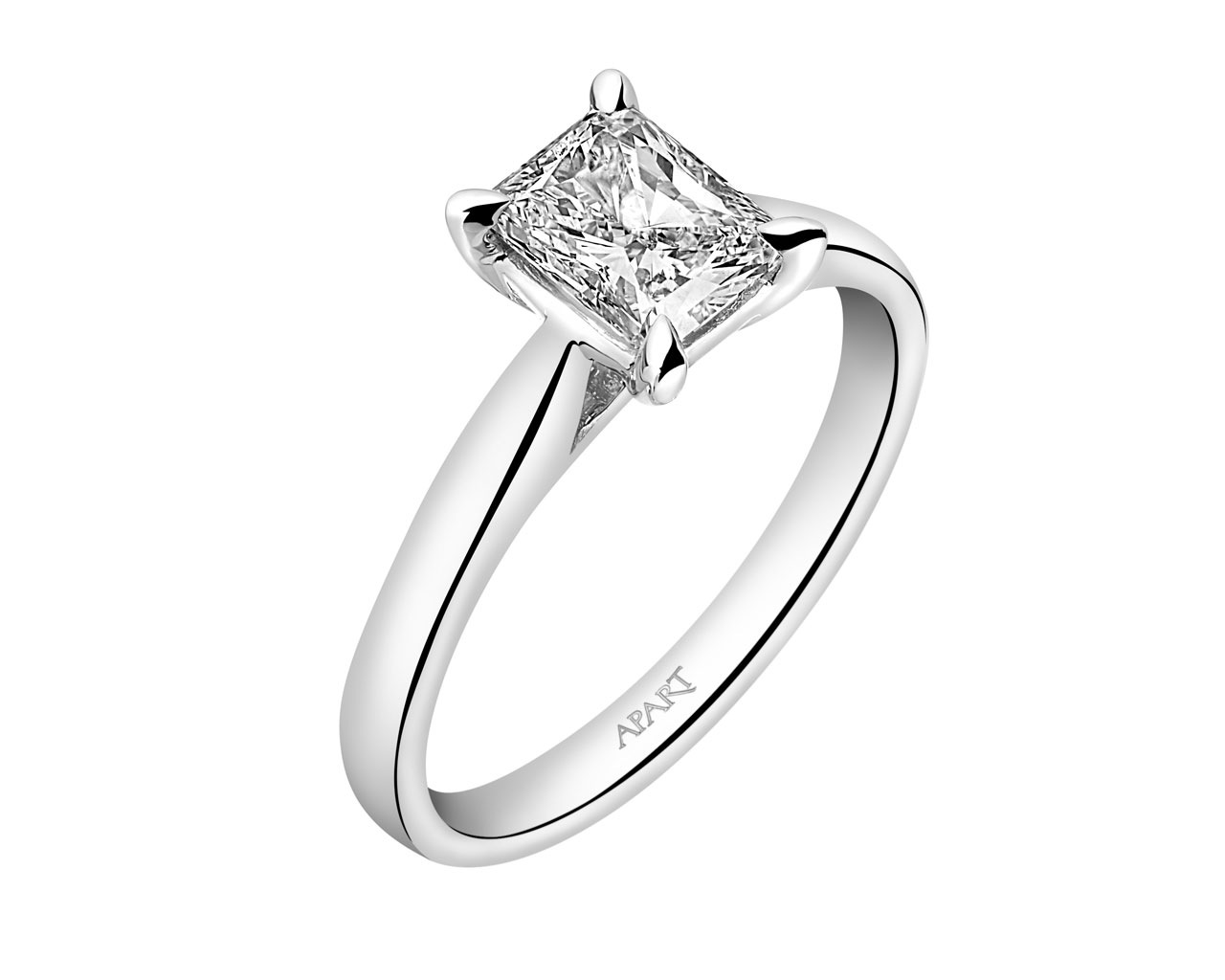 Prsten z bílého zlata s diamantem 1 ct - ryzost 750