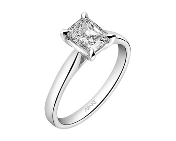 Prsten z bílého zlata s diamantem 1 ct - ryzost 750