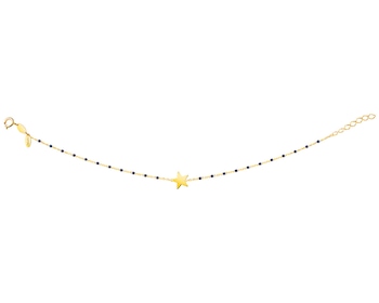 Złota bransoletka z emalią, ankier - gwiazda