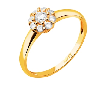 Złoty pierścionek z cyrkoniami - kwiat></noscript>
                    </a>
                </div>
                <div class=