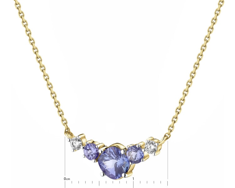 14 K Rhodium-Plated Yellow Gold Necklace - fineness 14 K