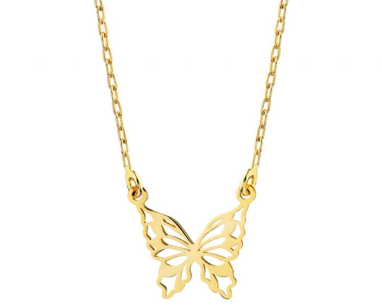 Pozlacený stříbrný náhrdelník - motýl