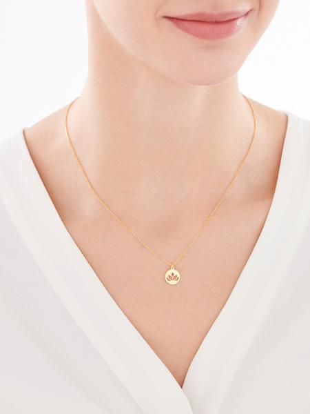 Pozlacený stříbrný náhrdelník - květ lotosu