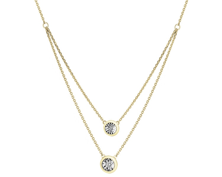 375  Necklace with Diamonds - 0,04 ct - fineness 375