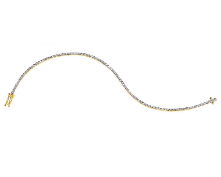 Bransoletka z żółtego złota z brylantami - 18 cm - 0,50 ct - próba 585