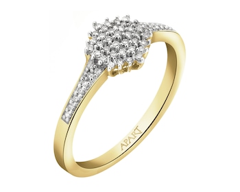 Zlatý prsten s diamanty 0,15 ct - ryzost 585