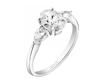 Prsten z bílého zlata s diamanty 1,31 ct - ryzost 750
