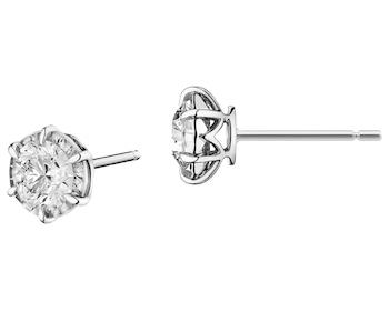 White gold earrings with brilliants - 1,00 ct - fineness 14 K