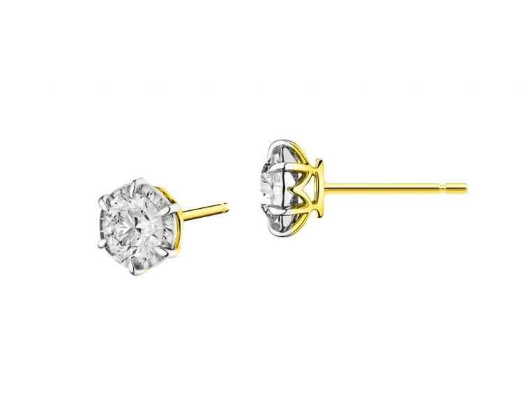 White gold earrings with brilliants 1 ct - fineness 585
