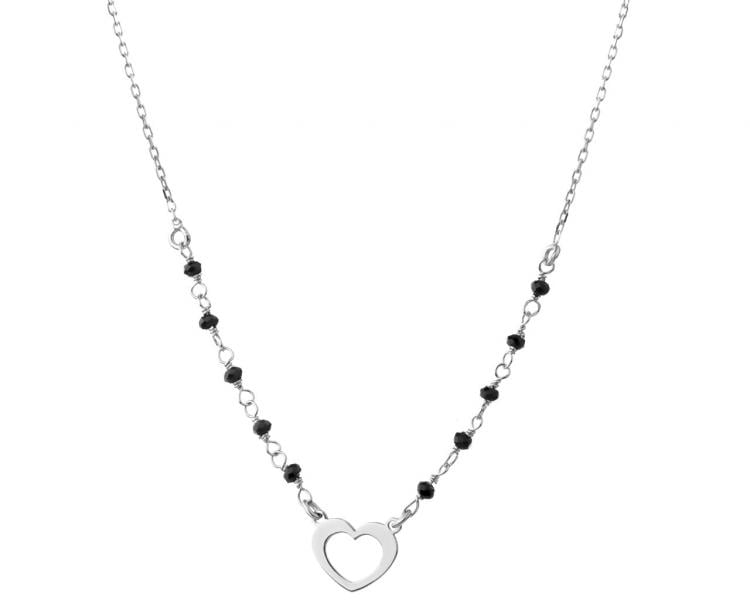 Stříbrný náhrdelník se sklem - srdce