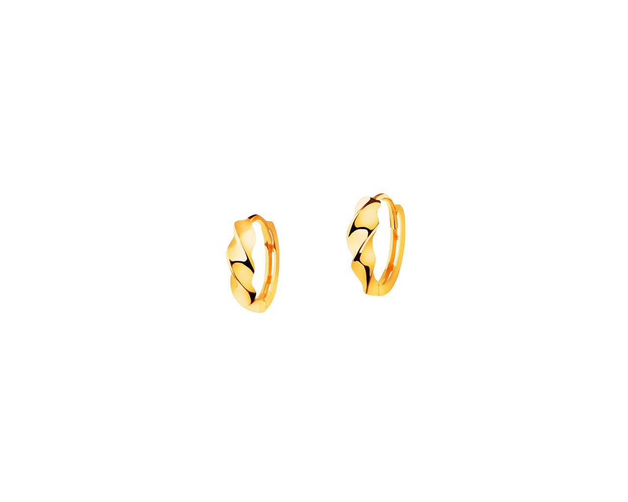 Złote kolczyki - koła, 13 mm