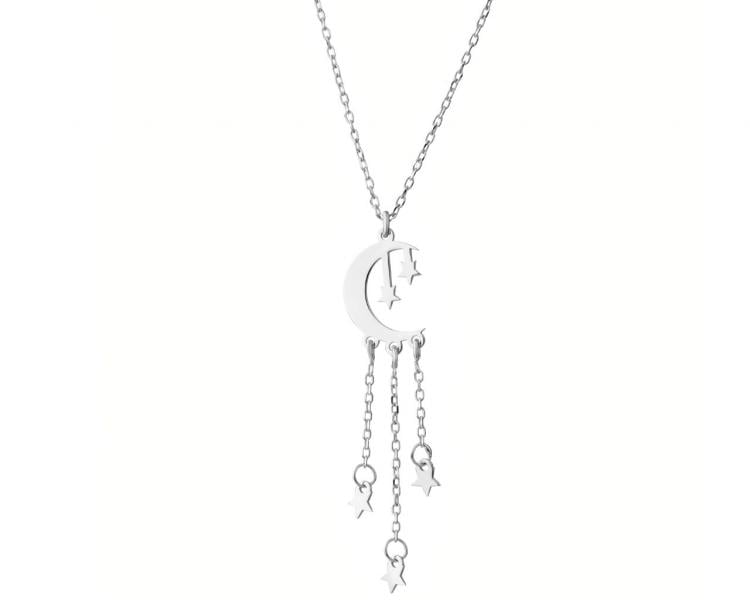 Stříbrný náhrdelník - půlměsíc, hvězdy