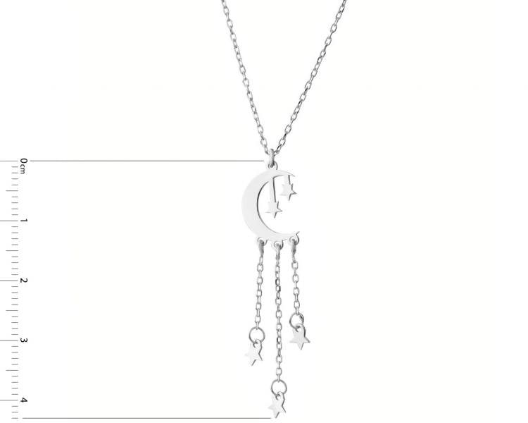 Stříbrný náhrdelník - půlměsíc, hvězdy