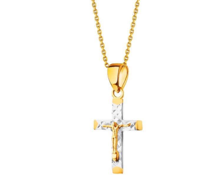 Zlatý přívěsek - kříž s podobiznou Krista