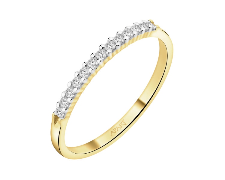 Zlatý prsten s diamanty - 0,10 ct - ryzost 585