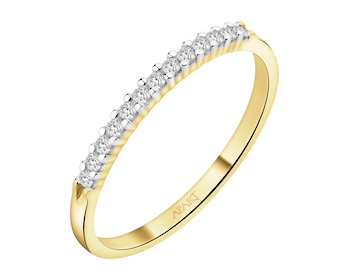 Zlatý prsten s diamanty - 0,10 ct - ryzost 585