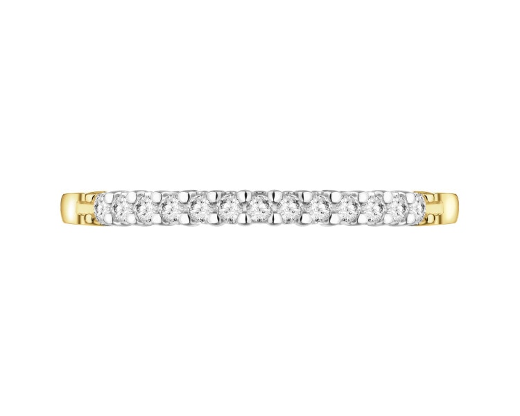 Zlatý prsten s diamanty - 0,10 ct - ryzost 585