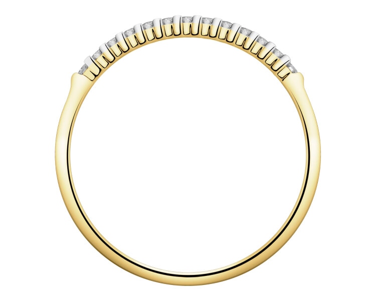 Zlatý prsten s diamanty - 0,10 ct - ryzost 585
