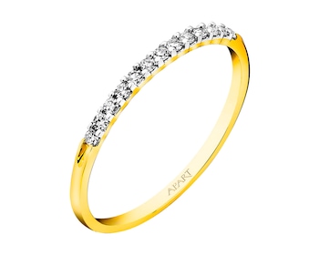 Zlatý prsten s diamanty  0,10 ct - ryzost 585