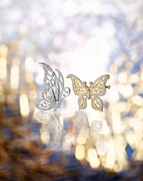 Zlatá brož - přívěsek s brilianty - motýl 1,35 ct - ryzost 750