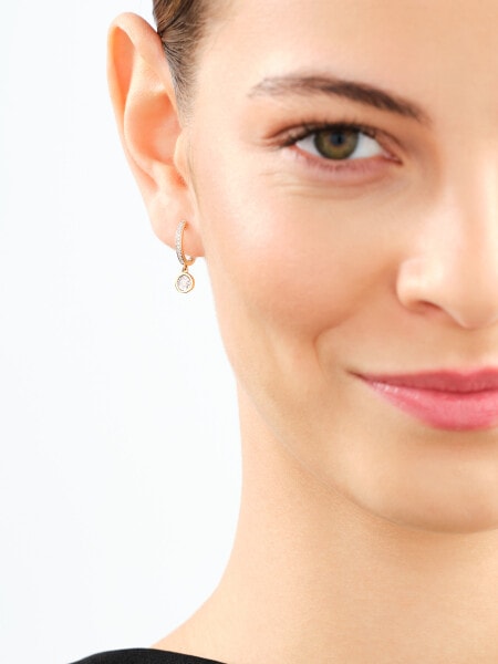 Náušnice ze žlutého a bílého zlata s diamanty - 0,19 ct - ryzost 585