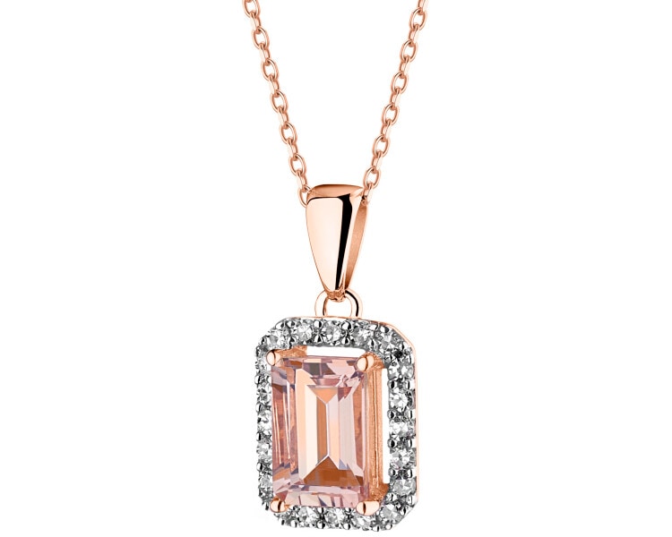 14 K Rhodium Plated Rose Gold Pendant  - fineness 14 K