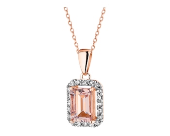 14 K Rhodium Plated Rose Gold Pendant  - fineness 14 K