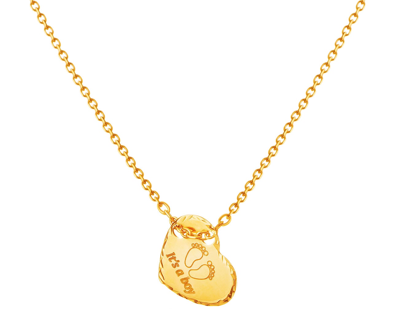 Zlatý náhrdelník, anker - srdce, chodidla, It's a boy