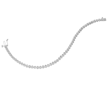 Bransoletka z białego złota z brylantami - 19 cm - 2,50 ct - próba 585