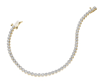 Bransoletka z żółtego złota z brylantami - 18 cm - 2,00 ct - próba 585