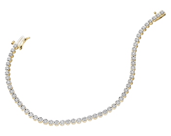 Zlatý náramek s brilianty - 19 cm - 2,00 ct - ryzost 585