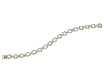 Zlatý náramek s brilianty - 18 cm - 4,82 ct - ryzost 585