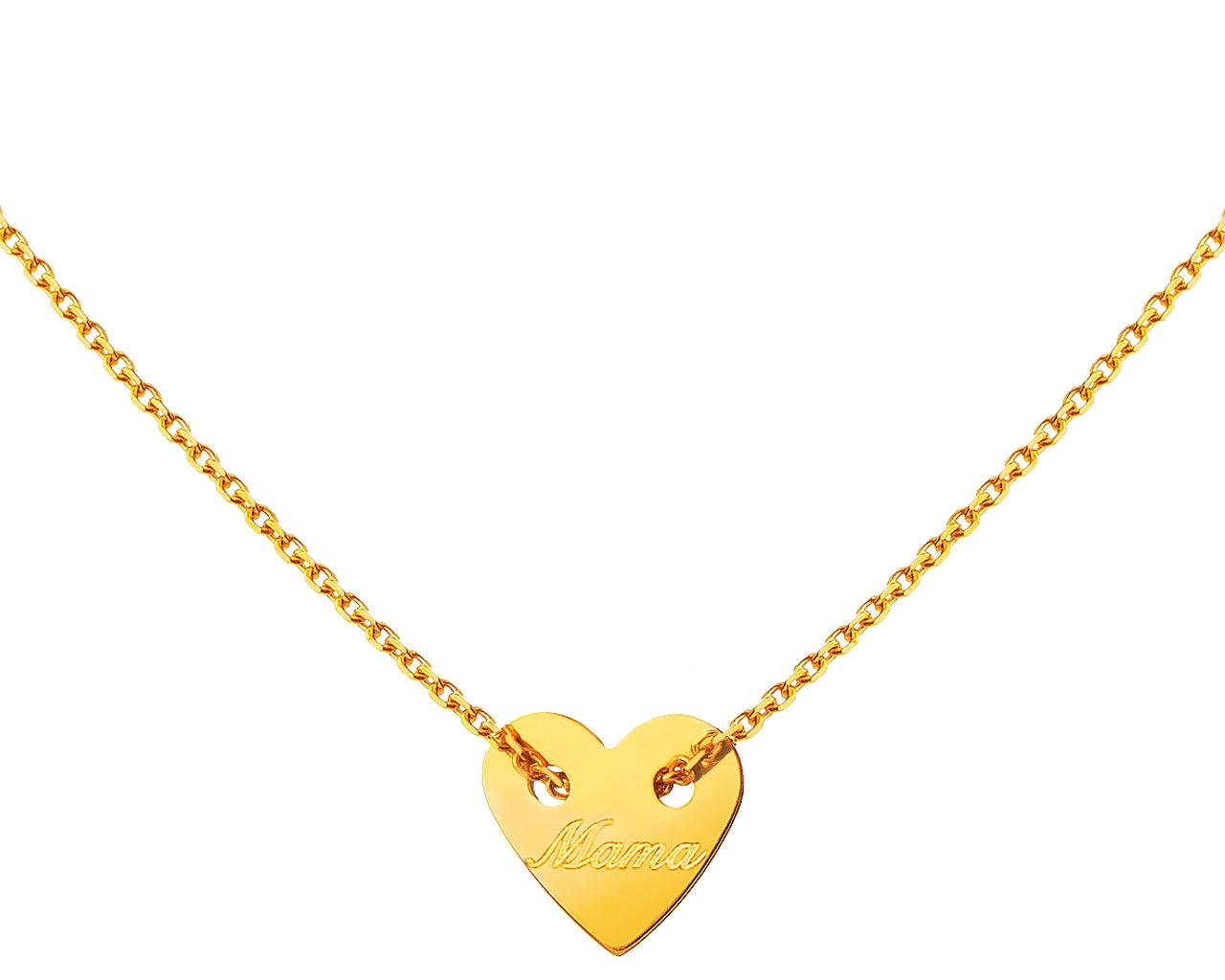 Zlatý náhrdelník, anker - srdce, máma