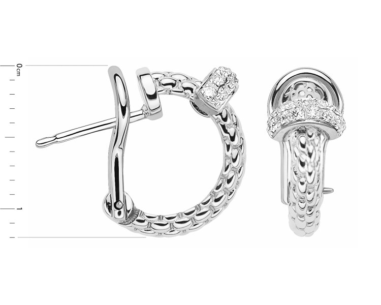 Kolczyki FOPE z białego złota z brylantami - 0,18 ct - próba 750