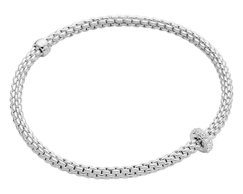 Bransoletka FOPE FLEX'IT z białego złota z brylantami - 0,18 ct - próba 750