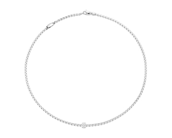 Naszyjnik FOPE z białego złota z brylantami - 0,19 ct - próba 750