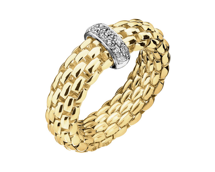 750  Ring with Diamonds - 0,10 ct - fineness 750