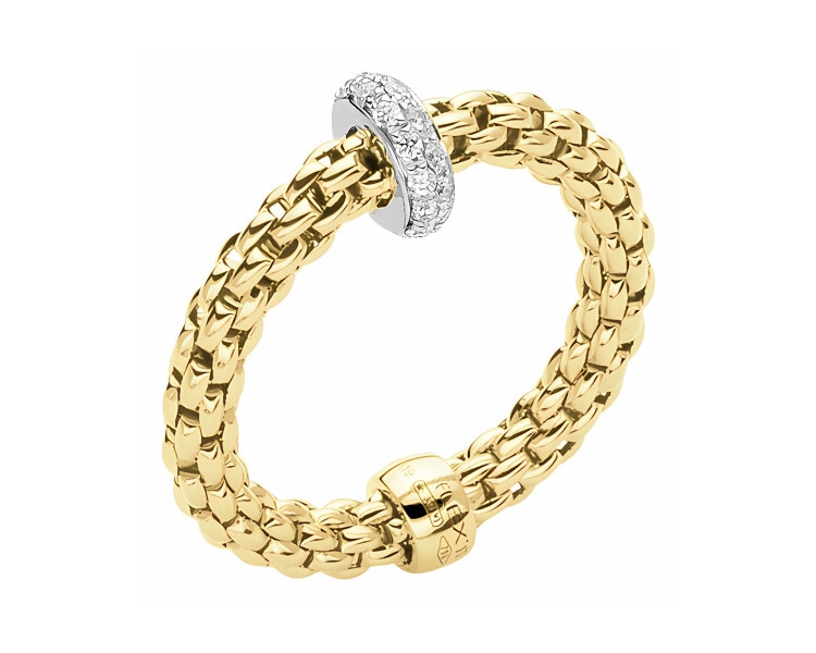 750  Ring with Diamonds - 0,18 ct - fineness 750