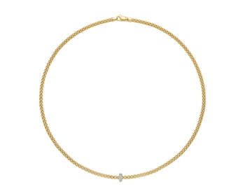 Naszyjnik FOPE z żółtego i białego złota z brylantami - 0,18 ct - próba 750