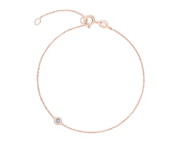 Náramek z růžového a bílého zlata s diamantem - 0,007 ct - ryzost 585