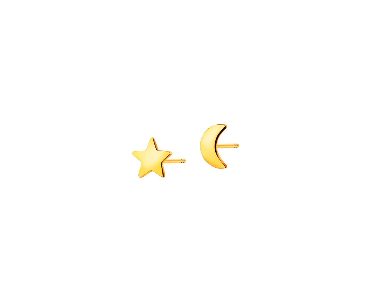 Złote kolczyki - gwiazda, Księżyc